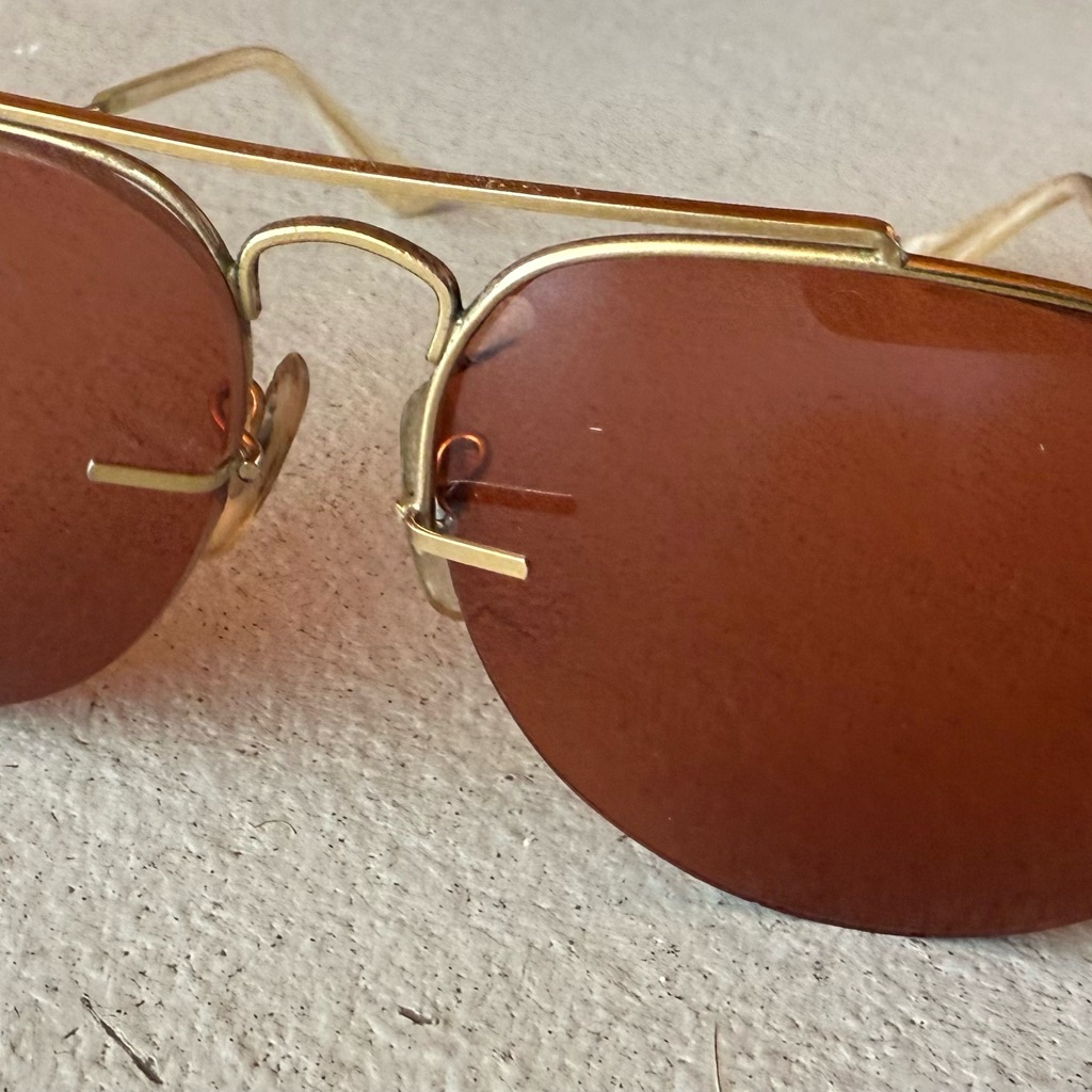 Original Ray Bans Gold And Brown Aviator Sunglasses